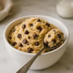 how to make cookie dough without brown sugar naturally presented on a white kitchen countertop in a home made kitchen.