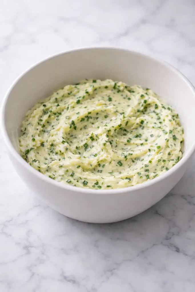 garlic herb butter step 3 mixed butter with garlic herbs salt pepper and lemon zest in bowl